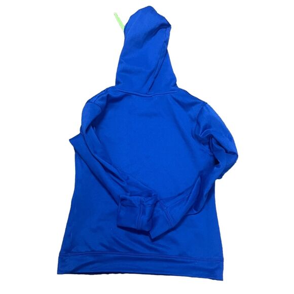 Under Armour Small Petite Blue Hoodie Neon Logo Pullover Sweatshirt - Picture 3 of 4
